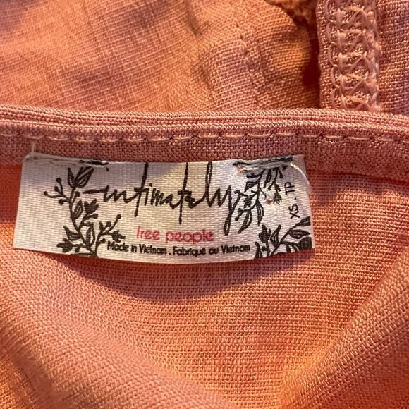 Free People Intimately Lola Ribbon Tie Bodysuit Coral Peach Straps XS - Picture 6 of 10